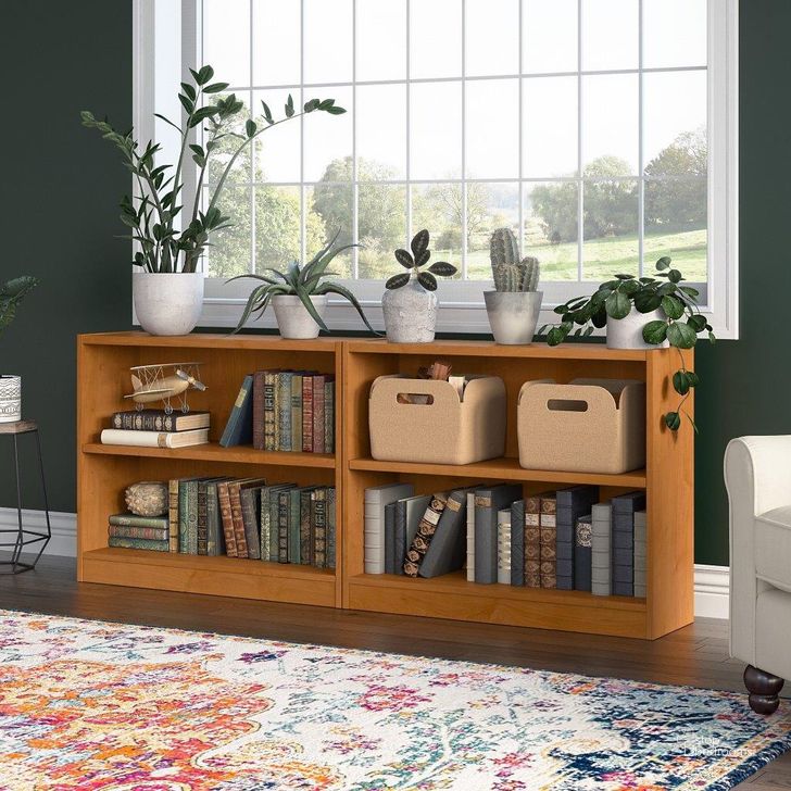 The appearance of Bush Furniture Universal Small 2 Shelf Bookcase in Natural Cherry - Set of 2 designed by Bush Furniture in the modern / contemporary interior design. This natural cherry piece of furniture  was selected by 1StopBedrooms from Universal Bookcases Collection to add a touch of cosiness and style into your home. Sku: UB001NC. Product Type: Bookcase. Image1