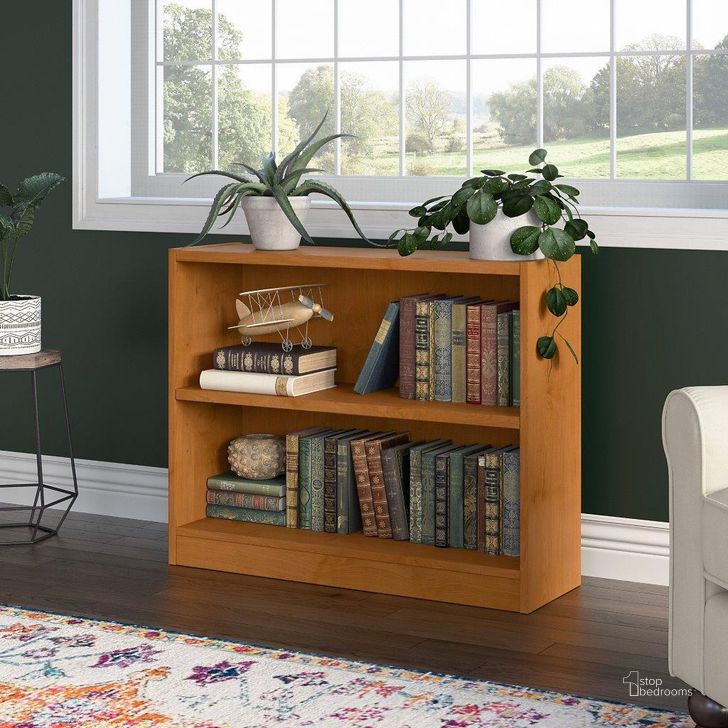 The appearance of Bush Furniture Universal Small 2 Shelf Bookcase in Natural Cherry designed by Bush Furniture in the modern / contemporary interior design. This natural cherry piece of furniture  was selected by 1StopBedrooms from Universal Bookcases Collection to add a touch of cosiness and style into your home. Sku: WL12466. Product Type: Bookcase. Image1