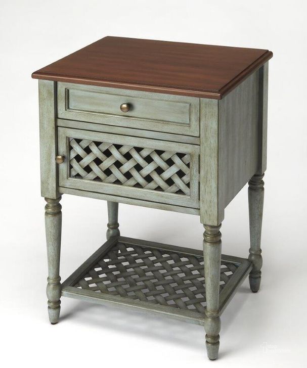 The appearance of Butler Chadway Rustic Blue Nightstand designed by Butler Specialty Company in the traditional interior design. This multicolor piece of furniture  was selected by 1StopBedrooms from Artists Originals Collection to add a touch of cosiness and style into your home. Sku: 9368286. Material: Wood. Product Type: Nightstand. Image1
