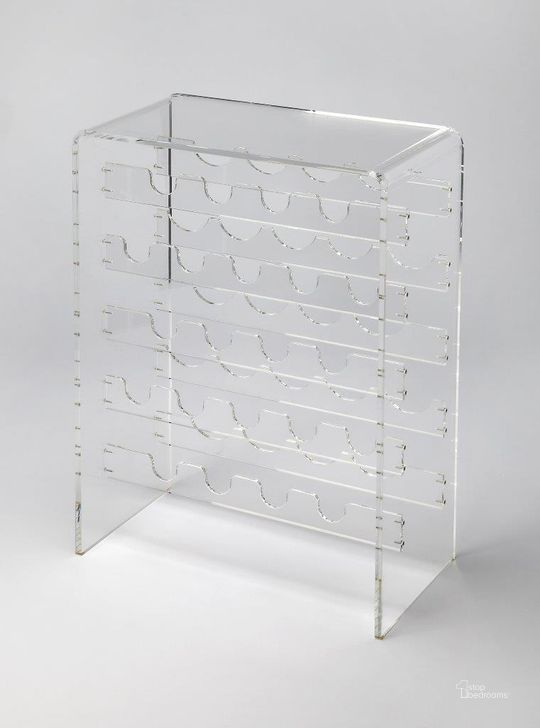 The appearance of Butler Crystal Clear Acrylic Wine Rack designed by Butler Specialty Company in the modern / contemporary interior design. This clear piece of furniture  was selected by 1StopBedrooms from Loft Collection to add a touch of cosiness and style into your home. Sku: 3614335. Product Type: Wine Rack. Material: Acrylic. Image1