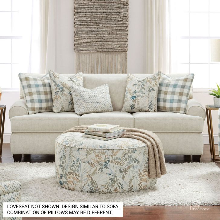The appearance of Cardigan Loveseat In Ivory designed by Furniture of America in the transitional interior design. This ivory piece of furniture  was selected by 1StopBedrooms from Cardigan Collection to add a touch of cosiness and style into your home. Sku: SM8191-LV. Product Type: Loveseat. Material: Chenille. Image1