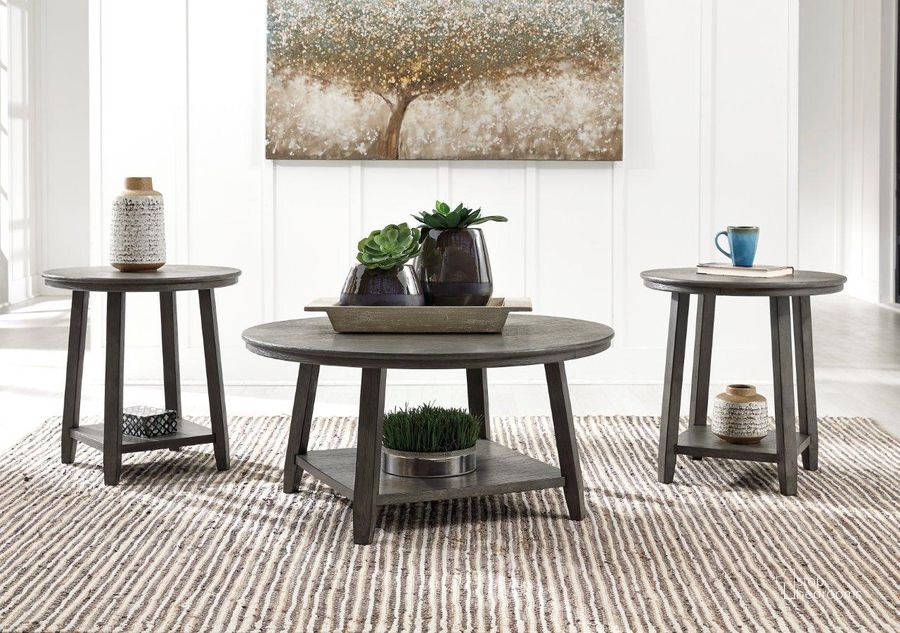 The appearance of Caitbrook Gray Occasional Table Set designed by Signature Design by Ashley in the transitional interior design. This gray piece of furniture  was selected by 1StopBedrooms from Caitbrook Collection to add a touch of cosiness and style into your home. Sku: T188-13. Material: Wood. Product Type: Occasional Table Set. Image1
