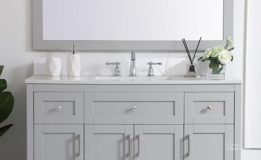 The appearance of Calacatta White Bathroom Vanity Backsplash BS1148CW designed by Elegant Lighting in the traditional interior design. This white piece of furniture  was selected by 1StopBedrooms from  to add a touch of cosiness and style into your home. Sku: BS1148CW. Material: Stone. Product Type: Bathroom Vanity. Image1