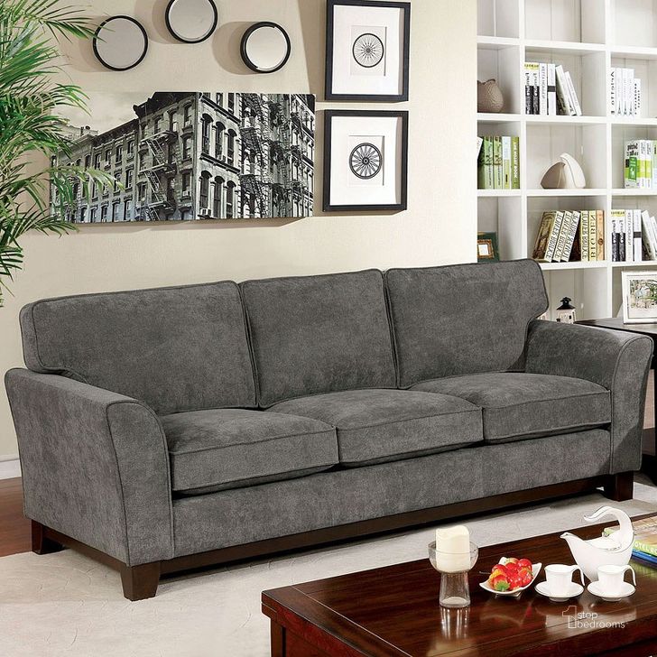 The appearance of Caldicot Gray Sofa designed by Furniture of America in the transitional interior design. This gray piece of furniture  was selected by 1StopBedrooms from Caldicot Collection to add a touch of cosiness and style into your home. Sku: CM6954GY-SF. Material: Wood. Product Type: Sofa. Image1