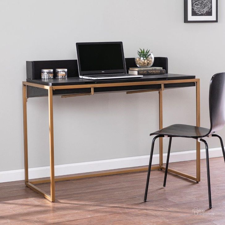 The appearance of Caldlin Flip-Top Desk With Storage designed by SEI Furniture in the modern / contemporary interior design. This gold piece of furniture  was selected by 1StopBedrooms from Caldlin Collection to add a touch of cosiness and style into your home. Sku: HO1153937. Material: Wood. Product Type: Desk. Image1