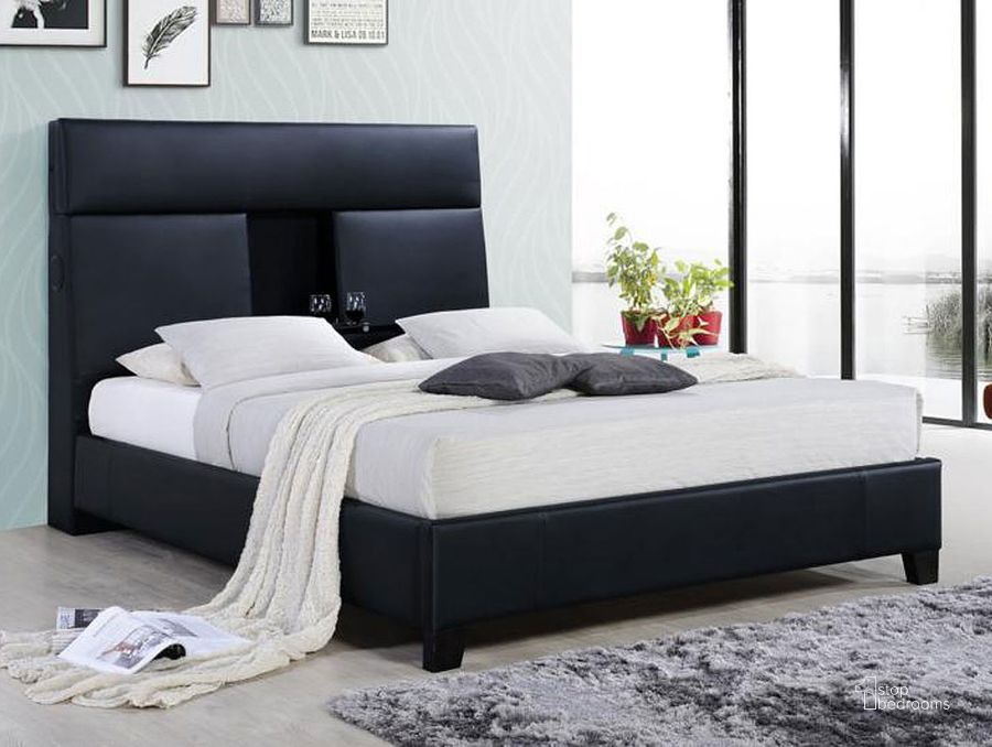 The appearance of Calypso King Bed In Black designed by Bernards in the modern / contemporary interior design. This black piece of furniture  was selected by 1StopBedrooms from Calypso Collection to add a touch of cosiness and style into your home. Sku: 1959-110. Bed Type: Platform Bed. Product Type: Platform Bed. Bed Size: King. Material: Rubberwood. Image1