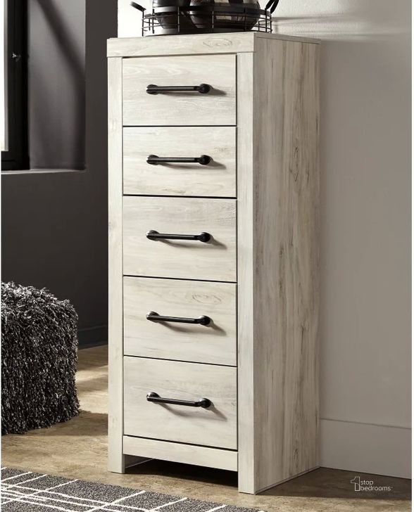 The appearance of Cambeck White Wash Narrow Chest designed by Signature Design by Ashley in the transitional interior design. This white wash piece of furniture  was selected by 1StopBedrooms from Cambeck Collection to add a touch of cosiness and style into your home. Sku: B192-11. Material: Wood. Product Type: Chest. Image1