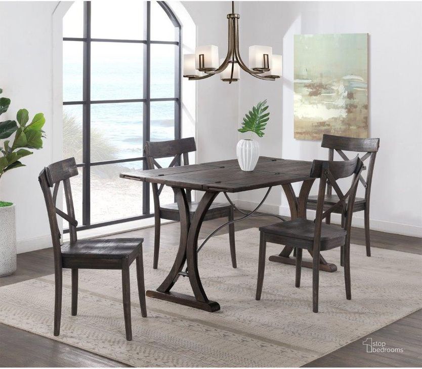The appearance of Camden Dark Brown Folding Top Dining Room Set with Calhoun Side Chair designed by Picket House in the transitional interior design. This brown piece of furniture  was selected by 1StopBedrooms from Camden Collection to add a touch of cosiness and style into your home. Sku: LNB100FTDT;LCO100WSC. Table Base Style: Trestle. Material: Wood. Product Type: Dining Room Set. Table Top Shape: Rectangular. Size: 36". Image1