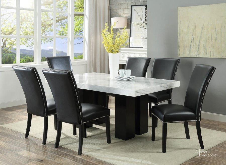 Jeanette Black/Linen Rectangular Dining Set