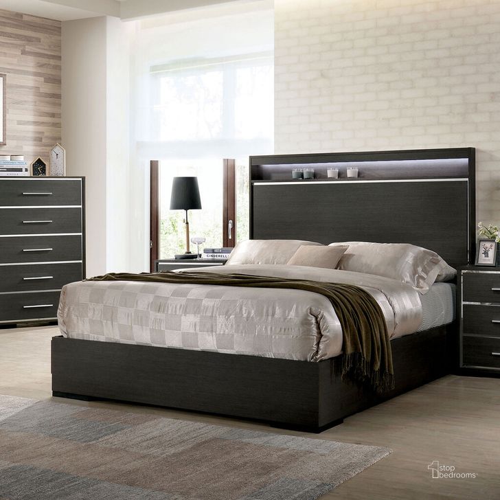 The appearance of Camryn Eastern King Bed In Warm Gray designed by Furniture of America in the modern / contemporary interior design. This warm gray piece of furniture  was selected by 1StopBedrooms from Camryn Collection to add a touch of cosiness and style into your home. Sku: CM7589EK-HBFB;CM7589EK-R. Bed Type: Platform Bed. Material: Wood. Product Type: Platform Bed. Bed Size: King. Image1