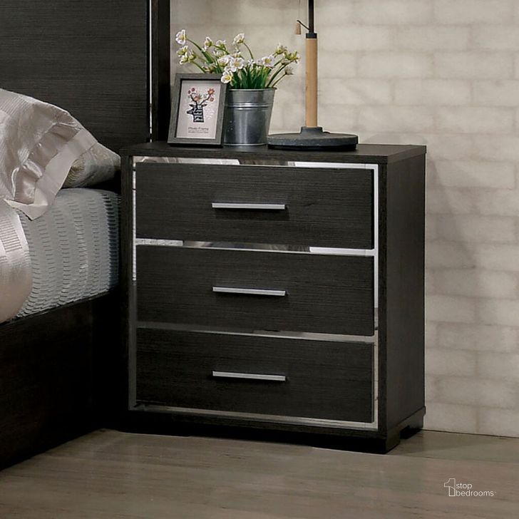 The appearance of Camryn Night Stand In Warm Gray designed by Furniture of America in the modern / contemporary interior design. This warm gray piece of furniture  was selected by 1StopBedrooms from Camryn Collection to add a touch of cosiness and style into your home. Sku: CM7589N. Material: Wood. Product Type: Nightstand. Image1