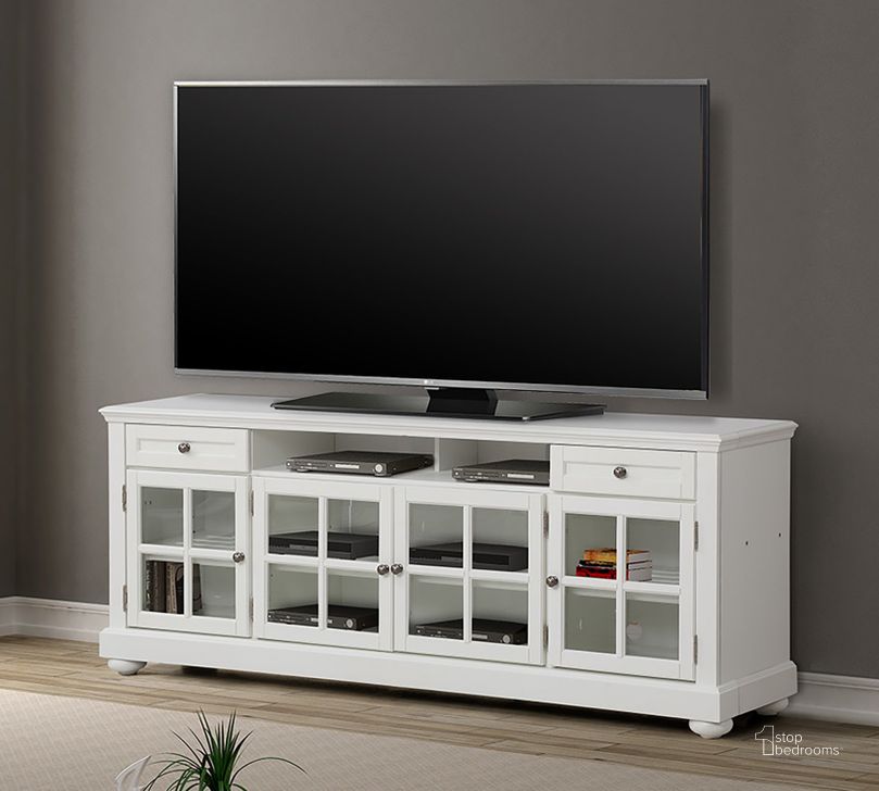 The appearance of Cape Cod Vintage White 76 Inch TV Console designed by Parker House in the transitional interior design. This white piece of furniture  was selected by 1StopBedrooms from Cape Cod Collection to add a touch of cosiness and style into your home. Sku: CAP#76. Product Type: TV Console. Image1
