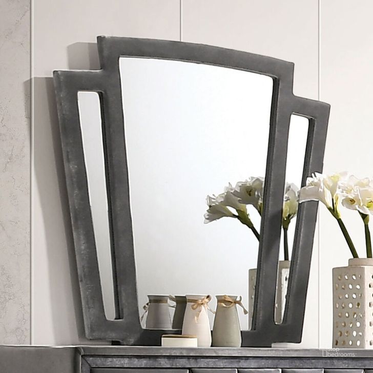 The appearance of Carissa Mirror In Gray designed by Furniture of America in the transitional interior design. This gray piece of furniture  was selected by 1StopBedrooms from Carissa Collection to add a touch of cosiness and style into your home. Sku: CM7164M. Material: Wood. Product Type: Mirror. Image1