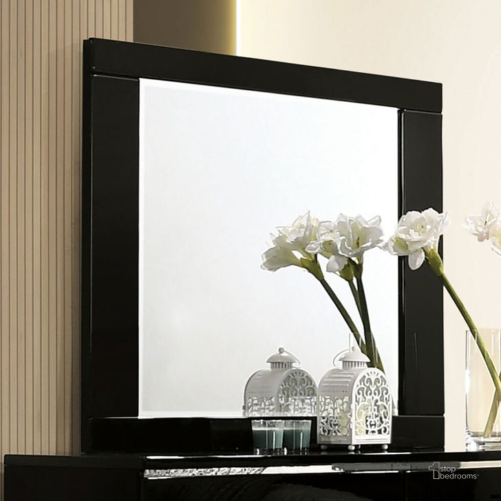 The appearance of Carlie Mirror In Black designed by Furniture of America in the modern / contemporary interior design. This black piece of furniture  was selected by 1StopBedrooms from Carlie Collection to add a touch of cosiness and style into your home. Sku: FOA7039M. Material: Wood. Product Type: Mirror. Image1