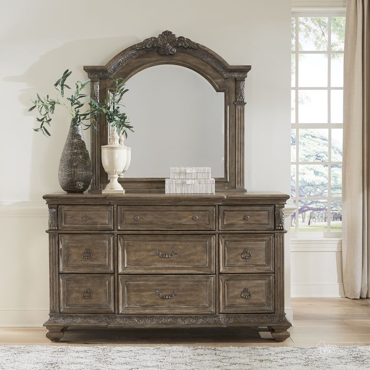 The appearance of Carlisle Court Dresser And Mirror In Chestnut designed by Liberty in the traditional interior design. This chestnut piece of furniture  was selected by 1StopBedrooms from Carlisle Court Collection to add a touch of cosiness and style into your home. Sku: 502-BR31;502-BR52. Product Type: Dresser and Mirror. Material: Rubberwood.
