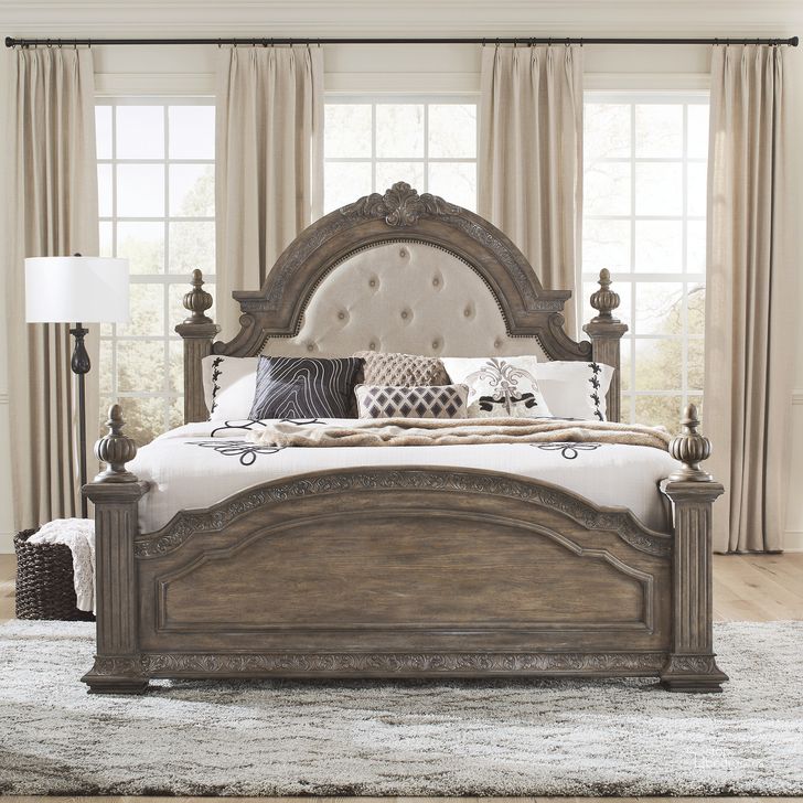 The appearance of Carlisle Court King Poster Bed In Medium Brown designed by Liberty in the traditional interior design. This medium brown piece of furniture  was selected by 1StopBedrooms from Carlisle Court Collection to add a touch of cosiness and style into your home. Sku: 502-BR03HU;502-BR04;502-BR90. Bed Type: Poster Bed. Product Type: Poster Bed. Bed Size: King. Material: Rubberwood. Image1