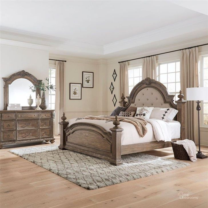 The appearance of Carlisle Court Medium Brown Bedroom Set 502-BR-QPS-502-BR61 designed by Liberty in the traditional interior design. This medium brown piece of furniture  was selected by 1StopBedrooms from Carlisle Court Collection to add a touch of cosiness and style into your home. Sku: 502-BR01HU;502-BR02;502-BR61;502-BR90. Bed Type: Poster Bed. Product Type: Poster Bed. Bed Size: Queen. Material: Rubberwood. Image1