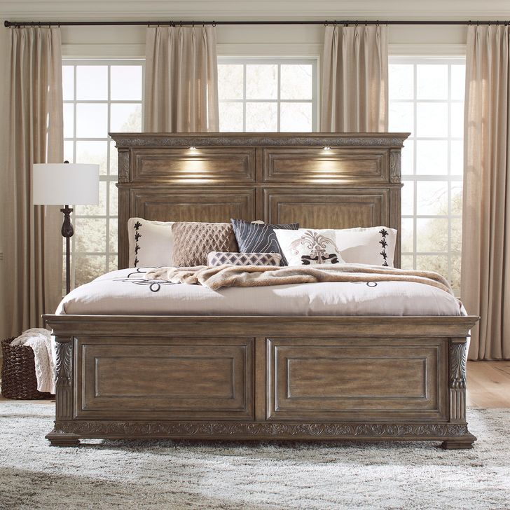The appearance of Carlisle Court Queen Panel Bed In Medium Brown designed by Liberty in the traditional interior design. This medium brown piece of furniture  was selected by 1StopBedrooms from Carlisle Court Collection to add a touch of cosiness and style into your home. Sku: 502-BR13;502-BR14;502-BR90. Bed Type: Panel Bed. Product Type: Panel Bed. Bed Size: Queen. Material: Rubberwood. Image1