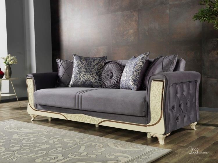 The appearance of Carmen Convertible Sleeper Loveseat In Dark Grey designed by Furnia in the modern / contemporary interior design. This dark grey piece of furniture  was selected by 1StopBedrooms from Carmen Collection to add a touch of cosiness and style into your home. Sku: 101-10EL-CAR-SVKOYUGRI-2. Material: Wood. Product Type: Loveseat. Image1