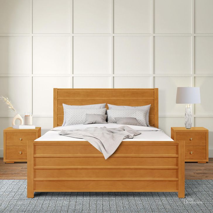 The appearance of Caroline Wooden King Platform Bed with 2 Nightstands In Oak designed by Camden Isle Furniture in the modern / contemporary interior design. This oak piece of furniture  was selected by 1StopBedrooms from Caroline Collection to add a touch of cosiness and style into your home. Sku: 116633-1;110602;122634;122634. Bed Type: Platform Bed. Material: Wood. Product Type: Platform Bed. Bed Size: King. Image1