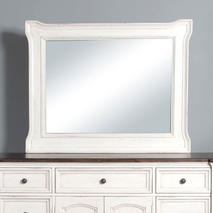 The appearance of Carriage House European Cottage Mirror designed by Sunny Design in the country / farmhouse interior design. This cream piece of furniture  was selected by 1StopBedrooms from Carriage House Collection to add a touch of cosiness and style into your home. Sku: 2308EC-M. Material: Wood. Product Type: Dresser Mirror. Image1