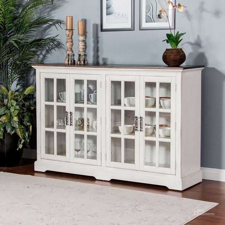 The appearance of Carriage House European Cottage Server designed by Sunny Design in the country / farmhouse interior design. This white piece of furniture  was selected by 1StopBedrooms from Carriage House Collection to add a touch of cosiness and style into your home. Sku: 1973EC. Material: Wood. Product Type: Buffets, Sideboards and Server. Image1