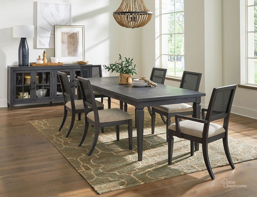 The appearance of Caruso Heights Rectangular Dining Room Set In Black designed by Liberty in the transitional interior design. This black piece of furniture  was selected by 1StopBedrooms from Caruso Heights Collection to add a touch of cosiness and style into your home. Sku: 271-T4000;271-C9101S. Product Type: Dining Room Set. Table Top Shape: Rectangular. Material: Poplar. Image1