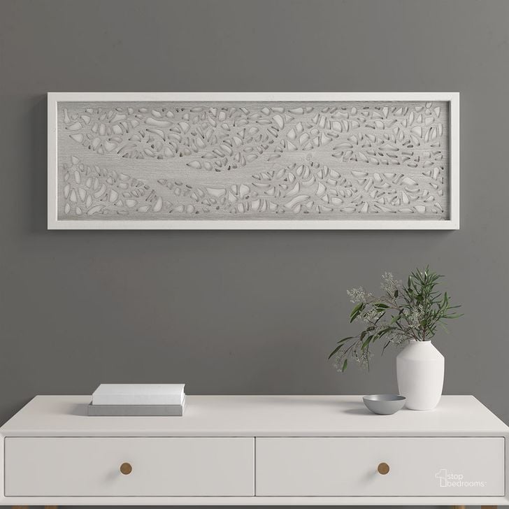 The appearance of Carved Wood Panel Wall Decor In Grey designed by Olliix in the transitional interior design. This grey piece of furniture  was selected by 1StopBedrooms from Laurel Branches Collection to add a touch of cosiness and style into your home. Sku: MP95B-0274. Material: MDF. Product Type: Wall Decor. Image1