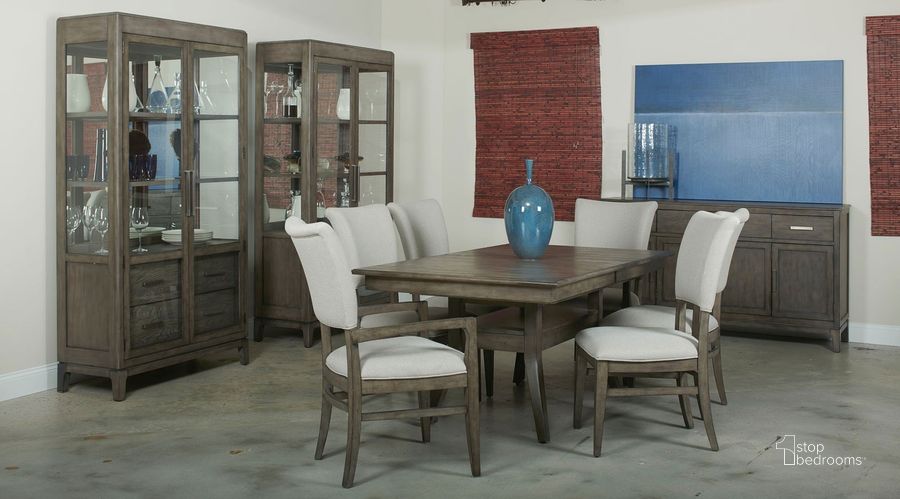 The appearance of Cascade Dillon Rectangular Dining Room Set designed by Kincaid in the transitional interior design. This sable piece of furniture  was selected by 1StopBedrooms from Cascade Collection to add a touch of cosiness and style into your home. Sku: 863-744;863-636. Table Base Style: Trestle. Material: Wood. Product Type: Dining Room Set. Table Top Shape: Rectangular. Image1