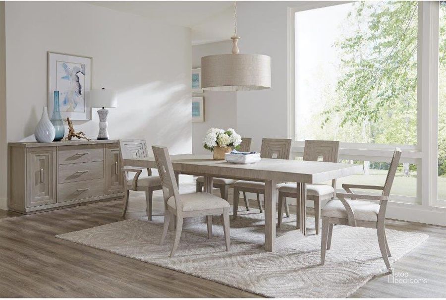 The appearance of Cascade Dovetail Extendable Rectangular Dining Table designed by Riverside Furniture in the modern / contemporary interior design. This beige piece of furniture  was selected by 1StopBedrooms from Cascade Collection to add a touch of cosiness and style into your home. Sku: 73452;73449. Table Base Style: Legs. Product Type: Dining Table. Table Top Shape: Rectangular. Size: 42". Image1