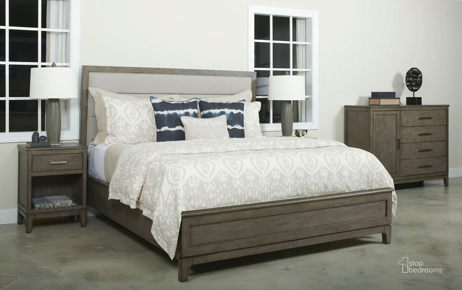 The appearance of Cascade Ross Upholstered Panel Bedroom Set designed by Kincaid in the transitional interior design. This sable piece of furniture  was selected by 1StopBedrooms from Cascade Collection to add a touch of cosiness and style into your home. Sku: 863-323P;863-421. Bed Type: Panel Bed. Material: Wood. Product Type: Panel Bed. Bed Size: Queen. Image1
