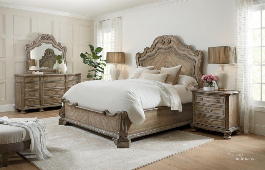 The appearance of Castella Medium Tone Brown Panel Bedroom Set designed by Hooker in the traditional interior design. This brown piece of furniture  was selected by 1StopBedrooms from Castella Collection to add a touch of cosiness and style into your home. Sku: 5878-90266-80;5878-90015-80. Bed Type: Panel Bed. Material: Wood. Product Type: Panel Bed. Bed Size: King. Image1