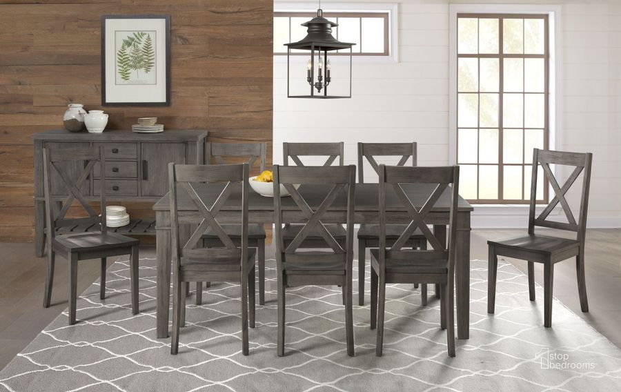 The appearance of Cayetano Gray Dining Room Set 0qb2350102 designed by Off 5th Home in the transitional interior design. This gray piece of furniture  was selected by 1StopBedrooms from Cayetano Collection to add a touch of cosiness and style into your home. Sku: HURDG6090;HURDG2472. Table Base Style: Legs. Material: Wood. Product Type: Dining Room Set. Table Top Shape: Rectangular. Size: 72". Image1