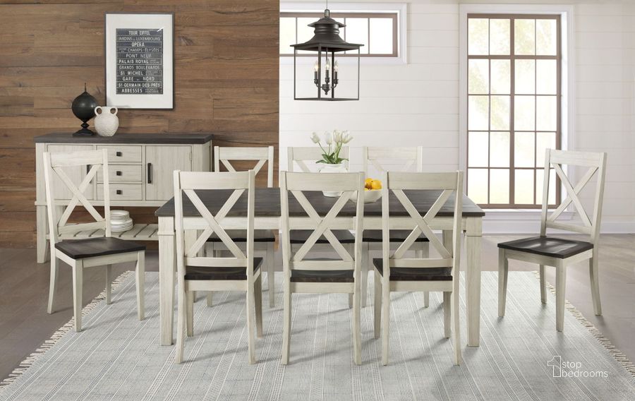 The appearance of Cayetano White Dining Room Set 0qb2350199 designed by Off 5th Home in the transitional interior design. This white piece of furniture  was selected by 1StopBedrooms from Cayetano Collection to add a touch of cosiness and style into your home. Sku: HURCO6090;HURCO2472. Table Base Style: Legs. Material: Wood. Product Type: Dining Room Set. Table Top Shape: Rectangular. Size: 72". Image1