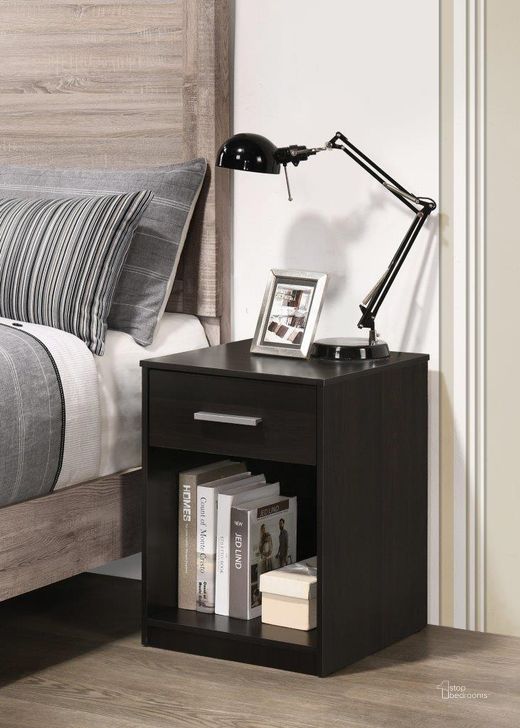 The appearance of Cessna Nightstand With Drawer In Brown designed by Progressive Furniture in the transitional interior design. This brown piece of furniture  was selected by 1StopBedrooms from Cessna Collection to add a touch of cosiness and style into your home. Sku: I200-43. Product Type: Nightstand. Material: MDF.
