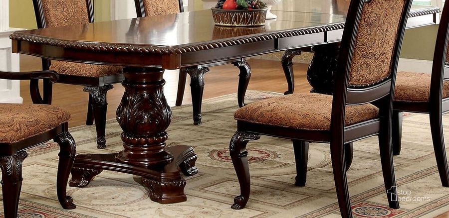The appearance of Chaco Brown Pedestal Table 0qd2274074 designed by FineForm in the traditional interior design. This brown piece of furniture  was selected by 1StopBedrooms from Chaco Collection to add a touch of cosiness and style into your home. Sku: CM3319T-T;CM3319T-B. Material: Wood. Product Type: Pedestal Table. Table Top Shape: Rectangular. Size: 44". Image1