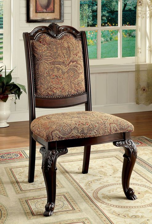 The appearance of Chaco Brown Side Chair Set of 2 0qd2276330 designed by FineForm in the traditional interior design. This brown piece of furniture  was selected by 1StopBedrooms from Chaco Collection to add a touch of cosiness and style into your home. Sku: CM3319F-SC-2PK. Material: Wood. Product Type: Side Chair. Image1
