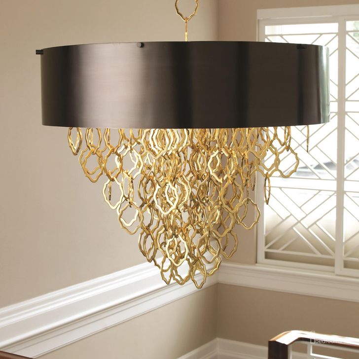 The appearance of Chain Pendant In Brass And Bronze designed by Global Views in the modern / contemporary interior design. This bronze piece of furniture  was selected by 1StopBedrooms from Chain Collection to add a touch of cosiness and style into your home. Sku: 9.92087. Material: Glass. Product Type: Pendant Lighting. Image1