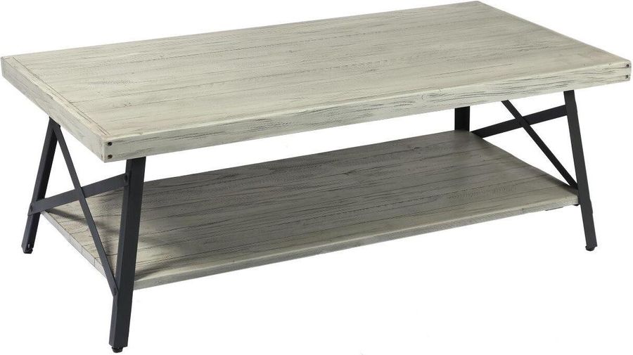 The appearance of Chandler 48 Inch Coffee Table In Light Gray designed by Emerald Home Furnishings in the modern / contemporary interior design. This light gray piece of furniture  was selected by 1StopBedrooms from Chandler Collection to add a touch of cosiness and style into your home. Sku: T100-0F. Material: Wood. Product Type: Coffee Table. Image1