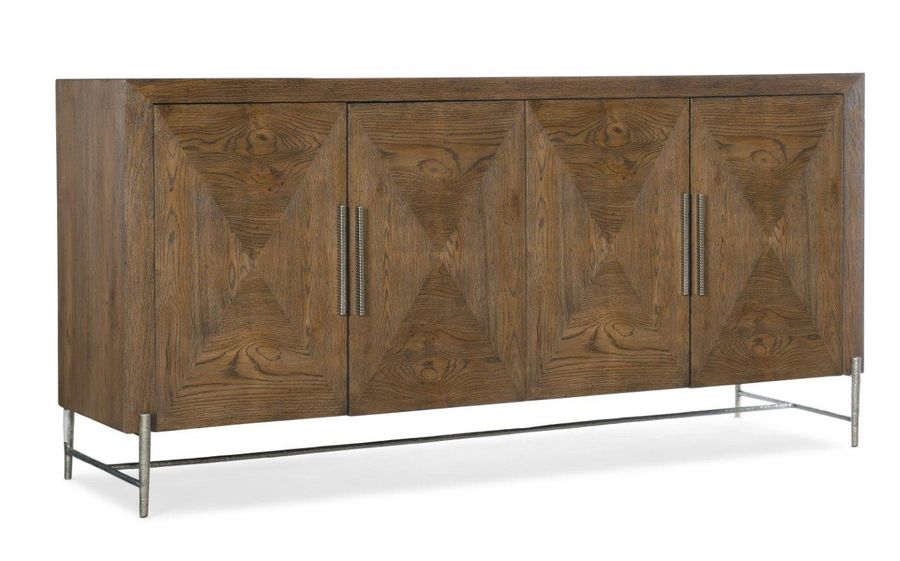 The appearance of Chapman Buffet designed by Hooker in the transitional interior design. This warm brown piece of furniture  was selected by 1StopBedrooms from Chapman Collection to add a touch of cosiness and style into your home. Sku: 6033-75900-85. Product Type: Buffet. Material: Wood Veneer. Image1