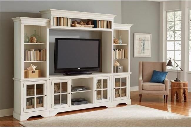 The appearance of Charleston Bone Entertainment Unit designed by Progressive Furniture in the traditional interior design. This white piece of furniture  was selected by 1StopBedrooms from Charleston Collection to add a touch of cosiness and style into your home. Sku: E707-20;E707-22;E707-66;E707-90. Product Type: Entertainment Centers and Wall. Image1