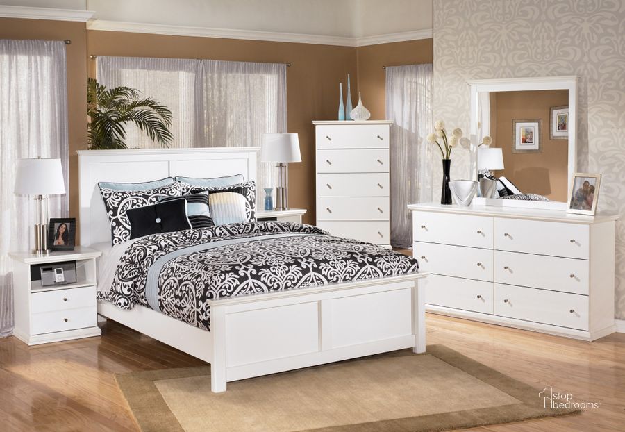 The appearance of Charovila White Bedroom Set designed by Polished Pine in the country / farmhouse interior design. This white piece of furniture  was selected by 1StopBedrooms from Charovila Collection to add a touch of cosiness and style into your home. Sku: B139-54;B139-57;B139-96;B139-91. Bed Type: Panel Bed. Material: Wood. Product Type: Panel Bed. Bed Size: Queen. Image1