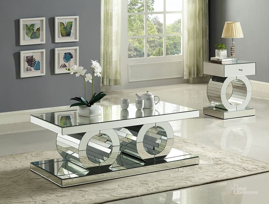The appearance of Chatley Chrome Occasional Table Set designed by Furnique in the modern / contemporary interior design. This chrome piece of furniture  was selected by 1StopBedrooms from Chatley Collection to add a touch of cosiness and style into your home. Sku: 227-C;227-E. Product Type: Occasional Table Set. Image1