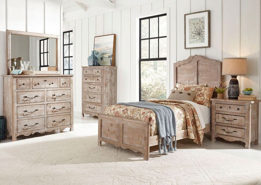 The appearance of Chatsworth Chalk Youth Panel Bedroom Set designed by Progressive Furniture in the traditional interior design. This beige piece of furniture  was selected by 1StopBedrooms from Chatsworth Collection to add a touch of cosiness and style into your home. Sku: B643-25;B643-26;B643-27;B643-43. Bed Type: Panel Bed. Product Type: Panel Bed. Bed Size: Twin. Material: Pine. Image1