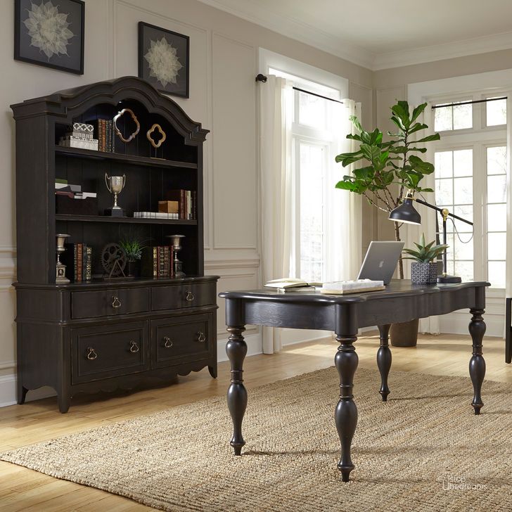 The appearance of Chesapeake Home Office Set In Black designed by Liberty in the traditional interior design. This black piece of furniture  was selected by 1StopBedrooms from Chesapeake Collection to add a touch of cosiness and style into your home. Sku: 493-HO107;493-HO121. Product Type: Home Office Set. Material: Rubberwood. Image1