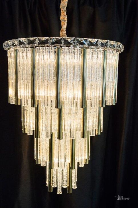 The appearance of Chimes - 15 Light Chandelier - Gold designed by AICO in the traditional interior design. This gold piece of furniture  was selected by 1StopBedrooms from Lighting Collection to add a touch of cosiness and style into your home. Sku: LT-CH959G-15GLD;LT-CH959F. Product Type: Chandelier.