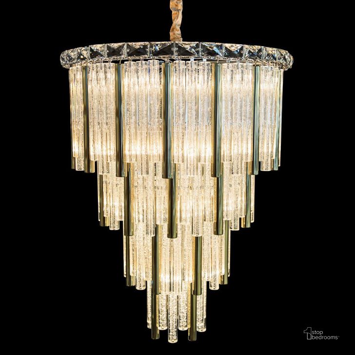 The appearance of Chimes Glass Gold 15 Light Chandelier designed by AICO in the modern / contemporary interior design. This gold piece of furniture  was selected by 1StopBedrooms from Chimes Collection to add a touch of cosiness and style into your home. Sku: LT-CH959G-15GLD. Product Type: Chandelier.