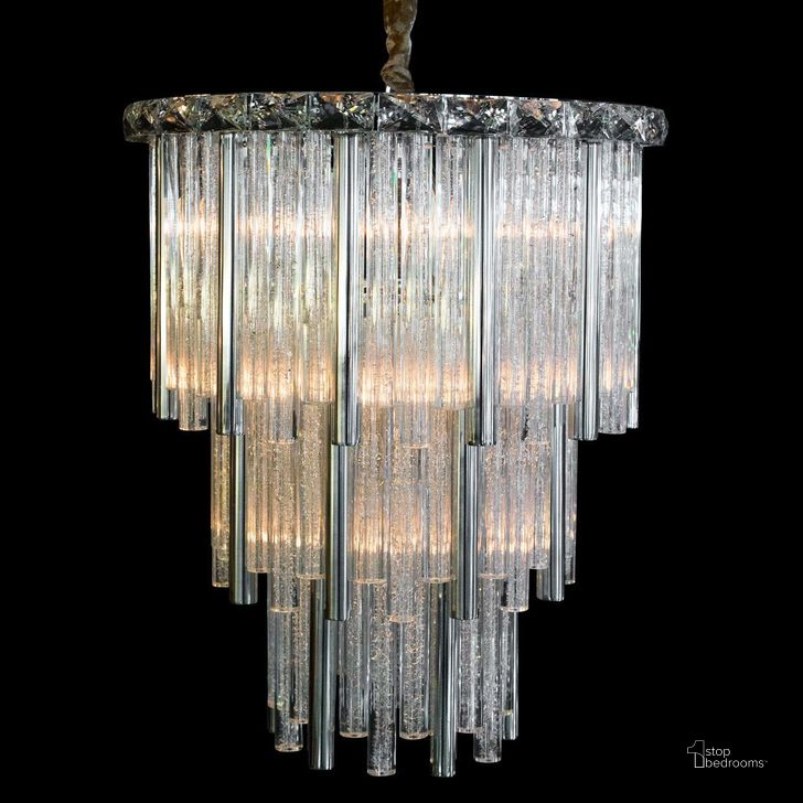The appearance of Chimes Glass Silver 10 Light Chandelier designed by AICO in the modern / contemporary interior design. This silver piece of furniture  was selected by 1StopBedrooms from Chimes Collection to add a touch of cosiness and style into your home. Sku: LT-CH958G-10SVL. Product Type: Chandelier.