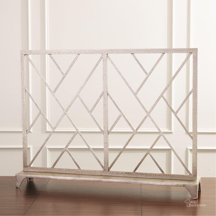 The appearance of Chinoise Fret Fireplace Screen In Nickel designed by Global Views in the modern / contemporary interior design. This nickel piece of furniture  was selected by 1StopBedrooms from Chinoise Collection to add a touch of cosiness and style into your home. Sku: 4.90158. Product Type: Decorative Accessory. Material: Iron. Image1