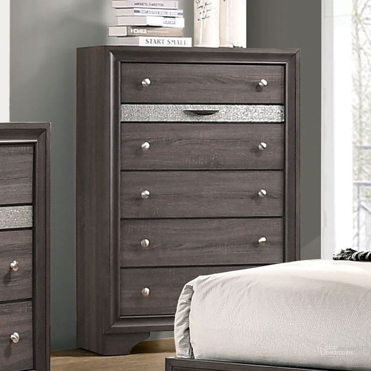 The appearance of Chrissy Chest In Gray designed by Furniture of America in the modern / contemporary interior design. This gray piece of furniture  was selected by 1StopBedrooms from Chrissy Collection to add a touch of cosiness and style into your home. Sku: CM7552GY-C. Material: Wood. Product Type: Chest.